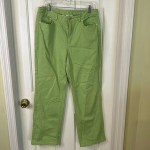 Talbots 5 pocket jeans stretch. Size 12. Green Preowned good condition.